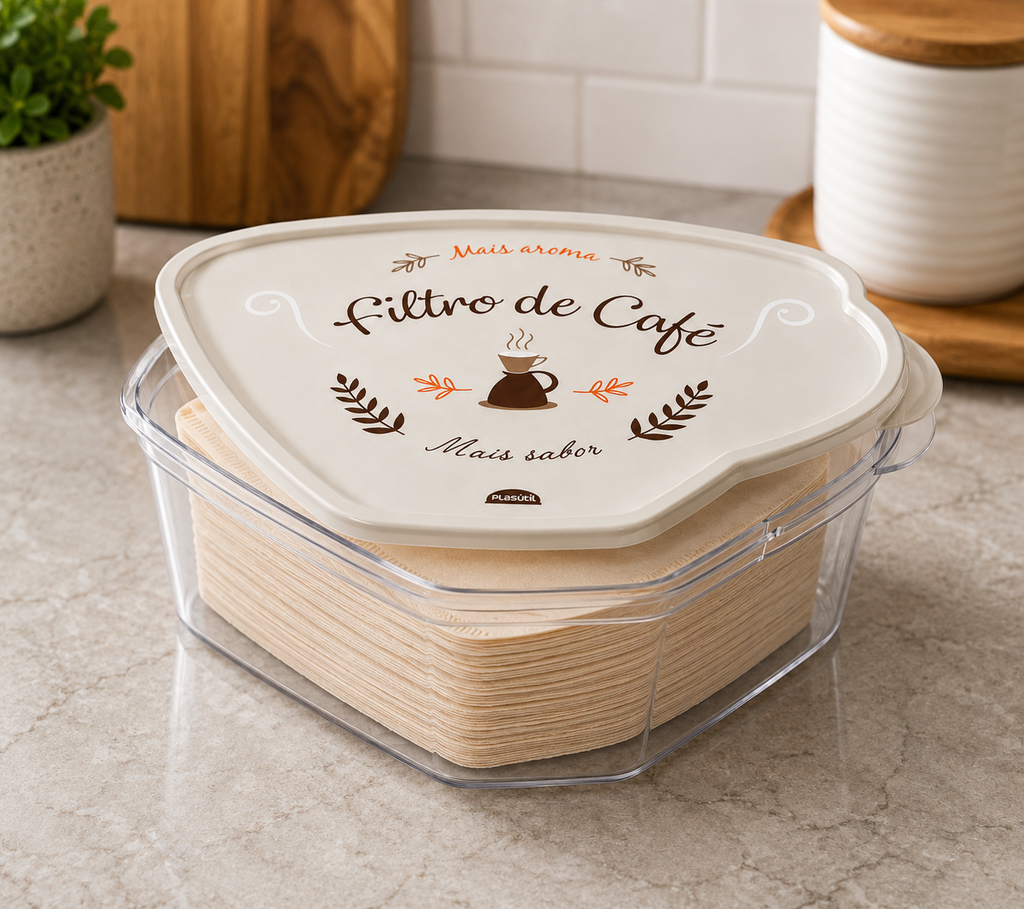 Porta-Filtro de Café Decorativo com Tampa — Mais Aroma, Mais Sabor