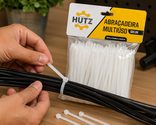 Embalagem Abraçadeira Multiuso Hutz 100 unidades