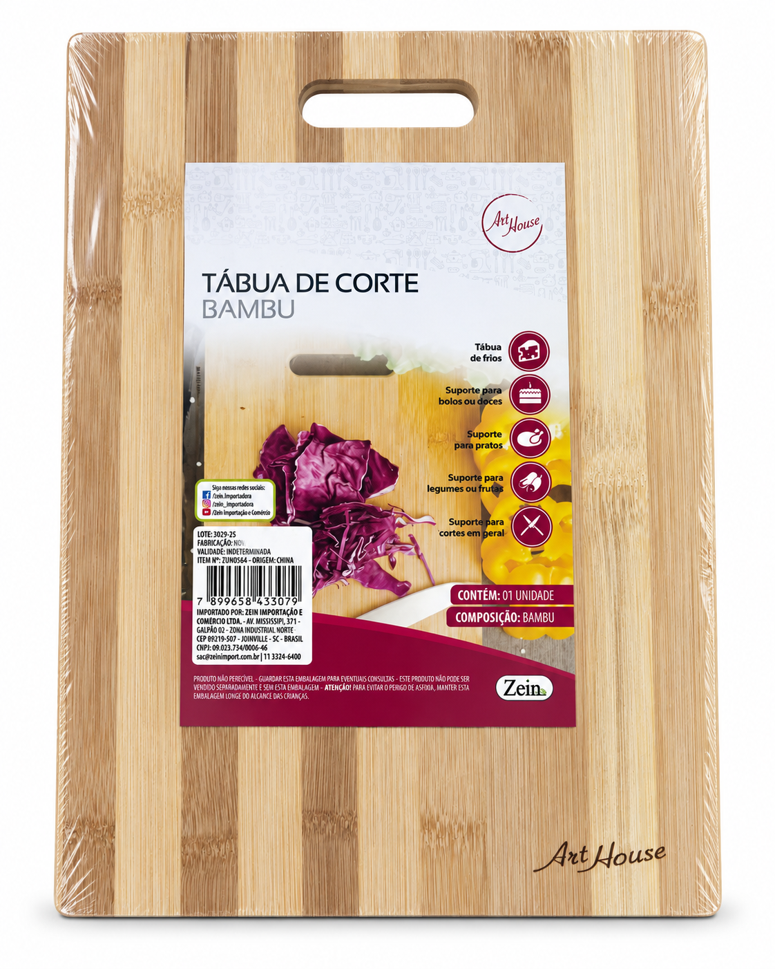 Tábua de Corte de Bambu Art House Grande