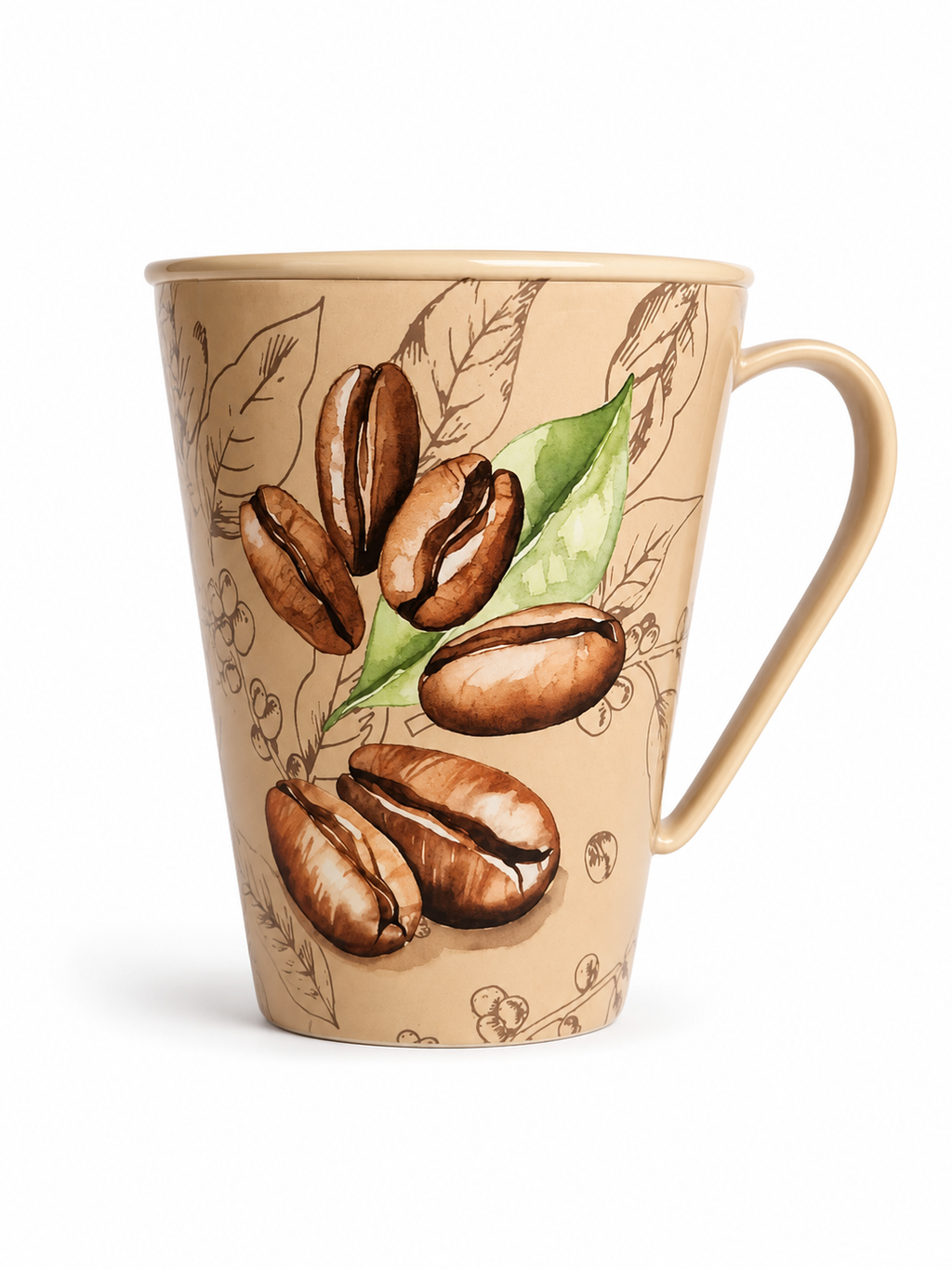 Caneca Decorada Grãos de Café — Colección Aromática