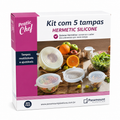 Kit 5 Tampas Herméticas de Silicone Reutilizáveis — Pratic Chef