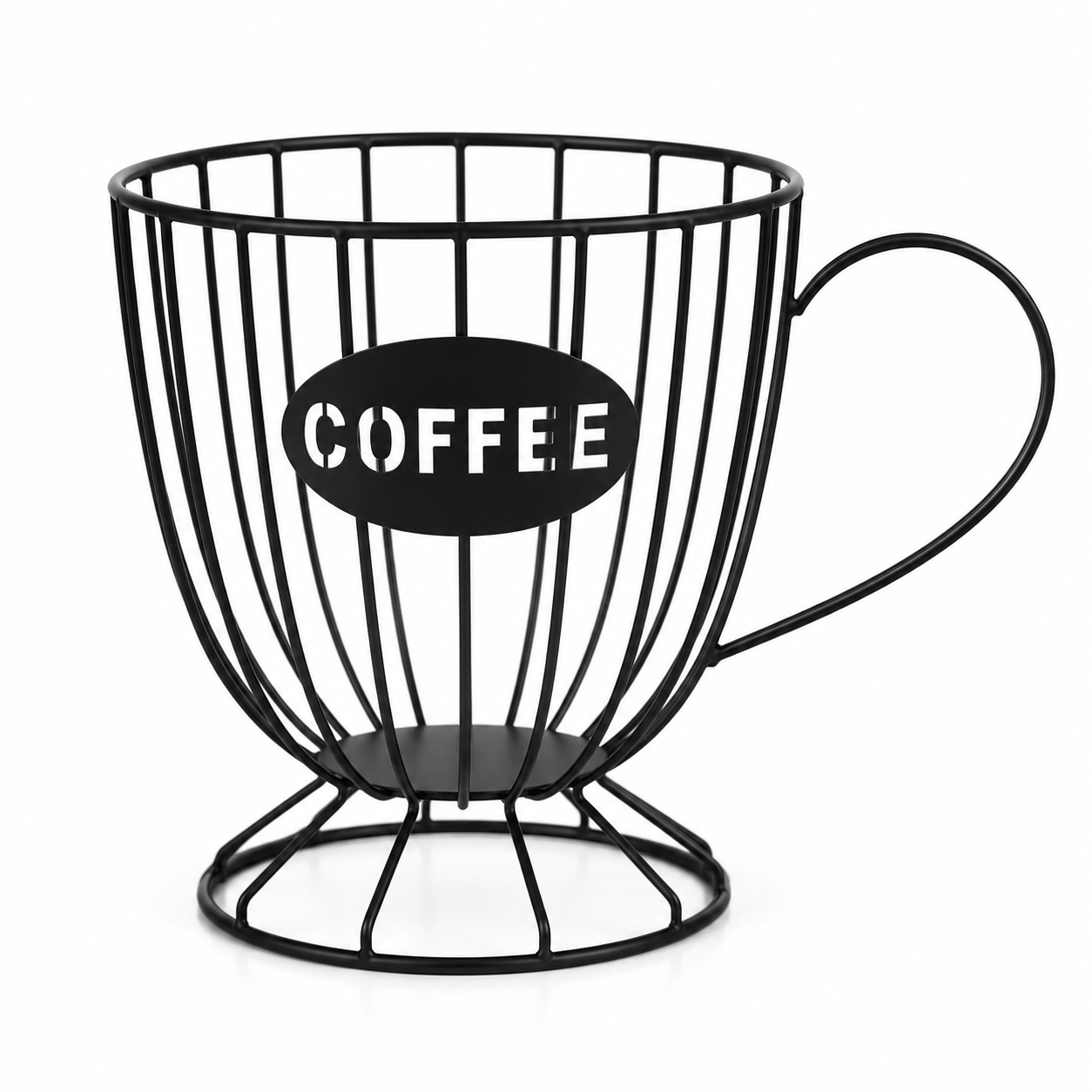 Porta-Cápsula “Coffee” em Ferro Preto — Formato Xícara
