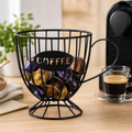 Porta-Cápsula “Coffee” em Ferro Preto — Formato Xícara