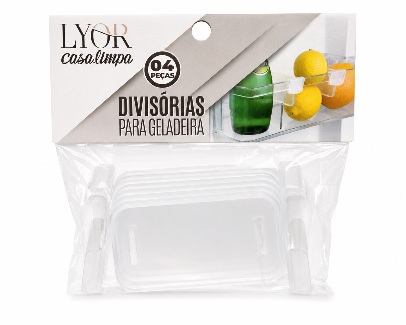 Kit 4 Divisórias para Geladeira — Organização e Praticidade