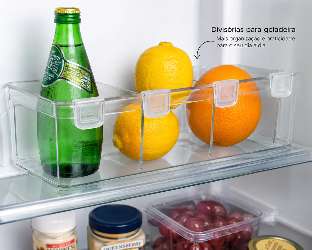 Kit 4 Divisórias para Geladeira — Organização e Praticidade