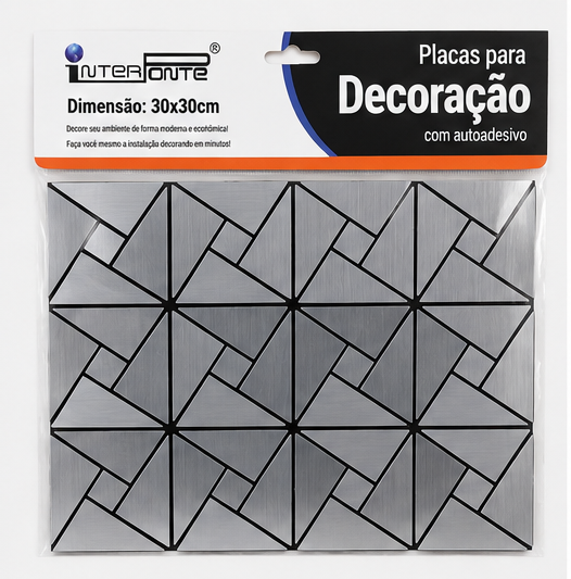 Placa Autoadesiva Decorativa Geométrica 30x30cm – Interfonte
